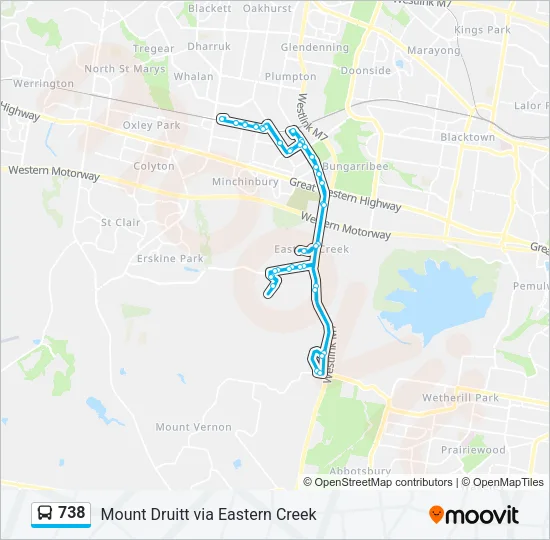 738 Bus Line Map