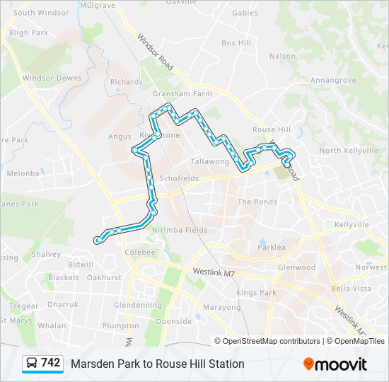 Mapa de 742 de autobús