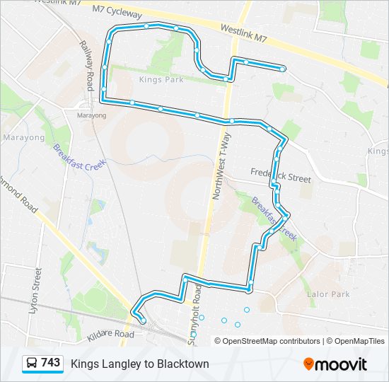 Mapa de 743 de autobús