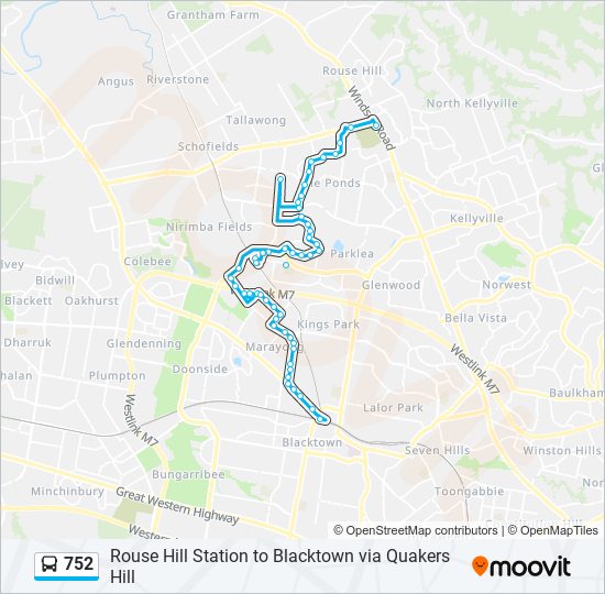 Mapa de 752 de autobús