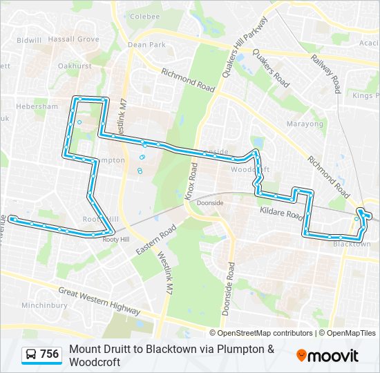 756 bus Line Map