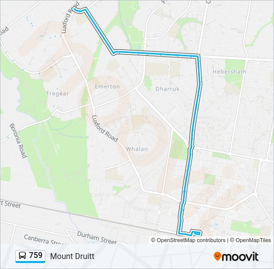 Mapa de 759 de autobús