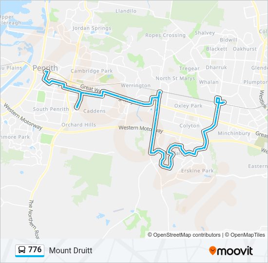 Mapa de 776 de autobús