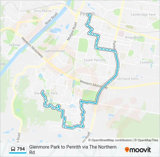 794 Bus Line Map