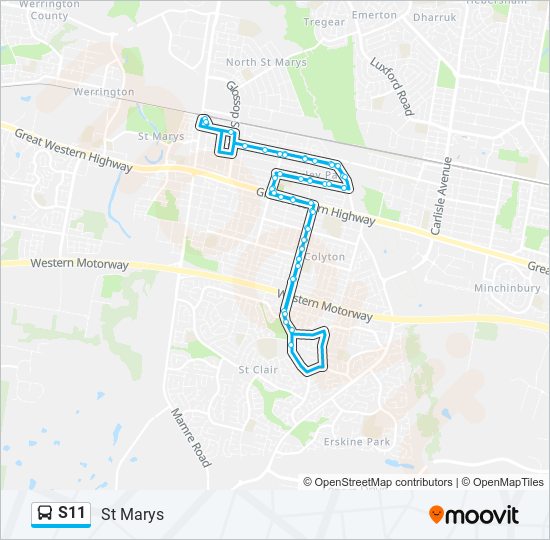 S11 bus Line Map