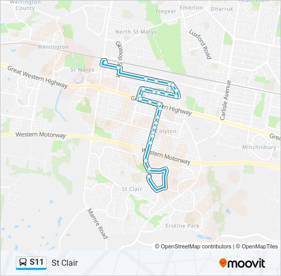 S11 bus Line Map