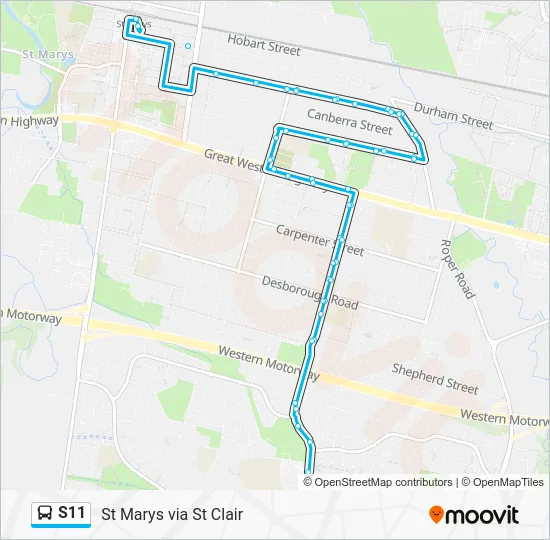 S11 Route: Schedules, Stops & Maps - St Marys via St Clair (Updated)