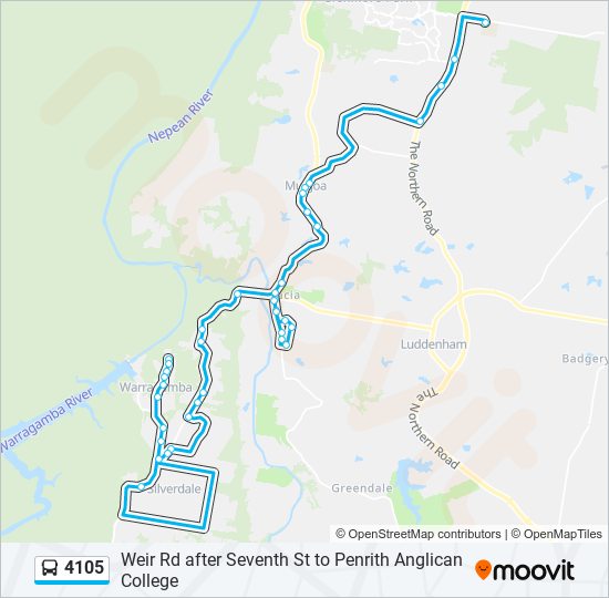 Mapa de 4105 de autobús