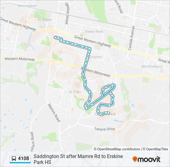 Mapa de 4108 de autobús