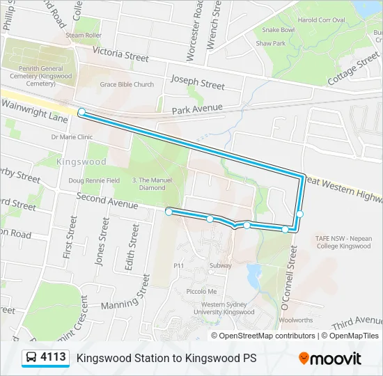 4113 Bus Line Map