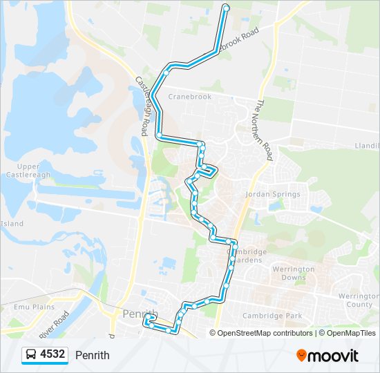 Mapa de 4532 de autobús