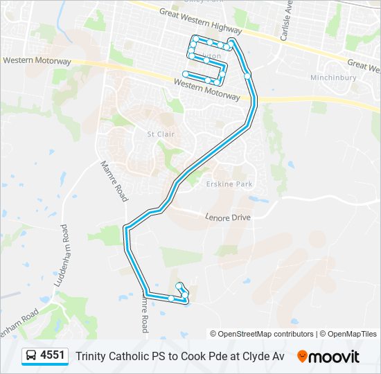 4551 bus Line Map