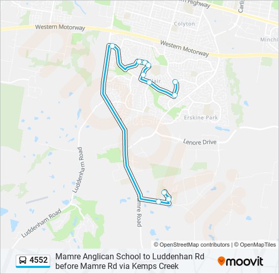 Mapa de 4552 de autobús