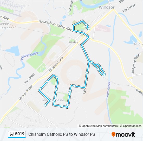 Mapa de 5019 de autobús