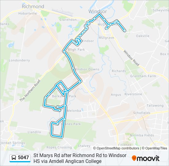 Mapa de 5047 de autobús