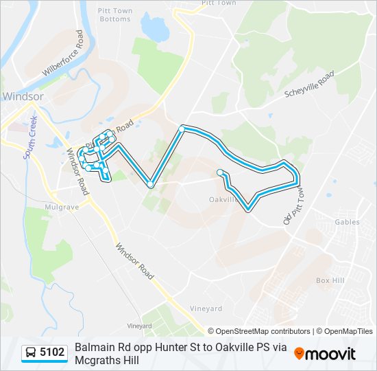 Mapa de 5102 de autobús