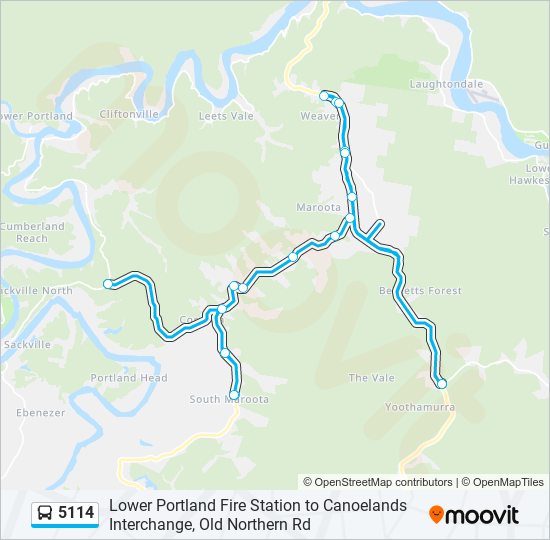 Mapa de 5114 de autobús