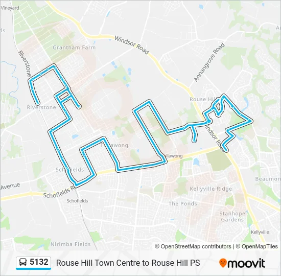 5132 Route - Rouse Hill Town Centre to Rouse Hill PS: Schedules, Stops ...