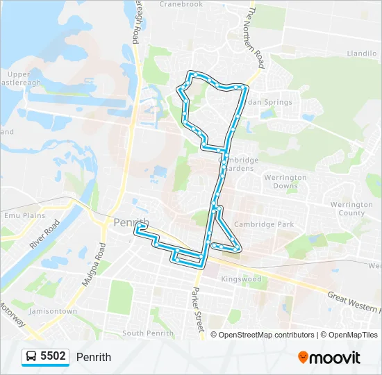 5502 Bus Line Map