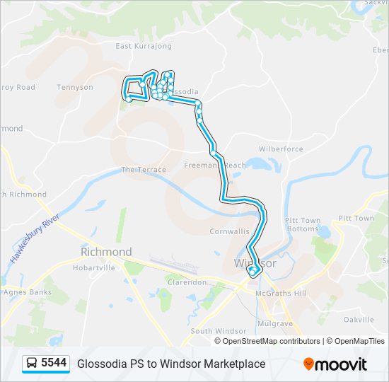 Mapa de 5544 de autobús