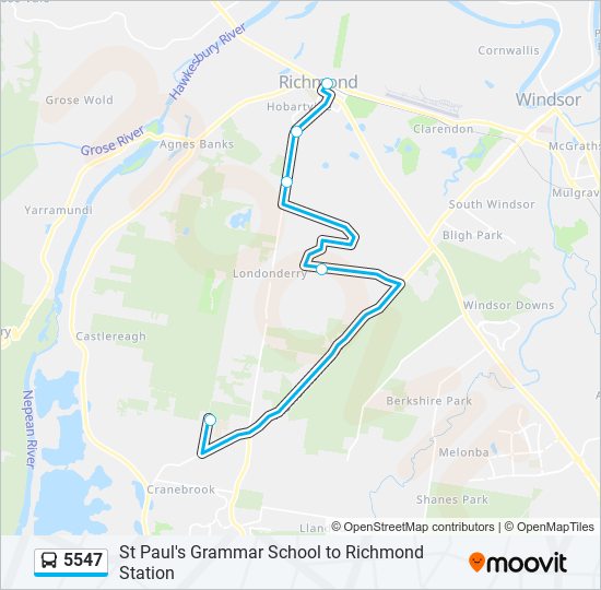 Mapa de 5547 de autobús