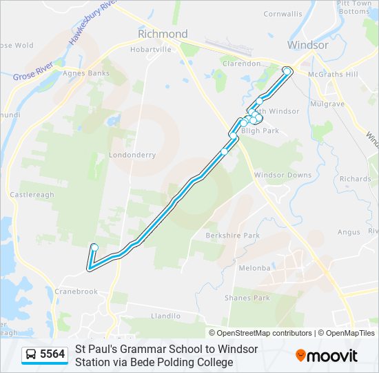 Mapa de 5564 de autobús