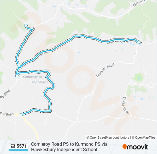 5571 bus Line Map