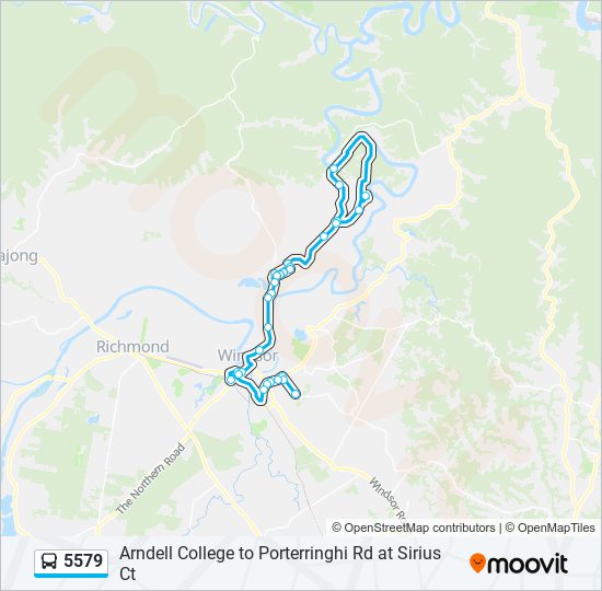 Mapa de 5579 de autobús