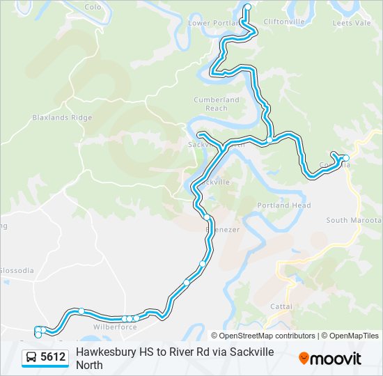 5612 bus Line Map