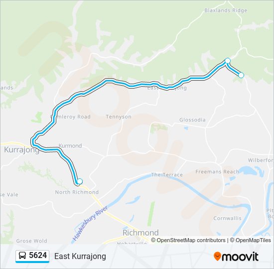 Mapa de 5624 de autobús