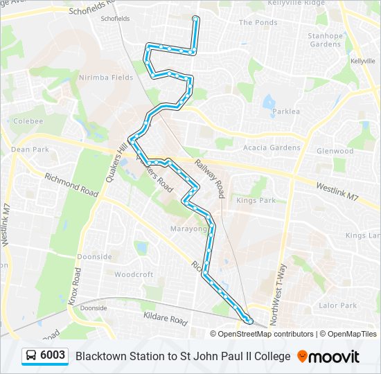 Mapa de 6003 de autobús