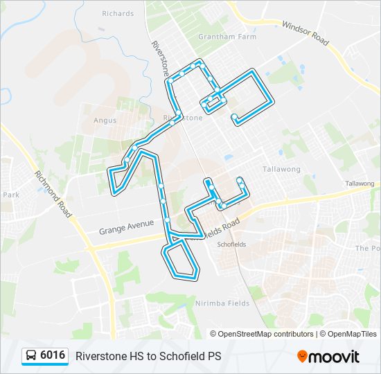 Mapa de 6016 de autobús