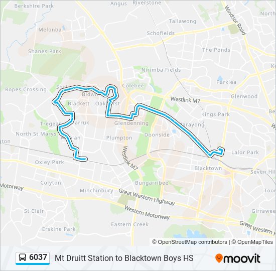 6037 bus Line Map