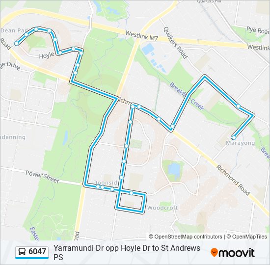 Mapa de 6047 de autobús