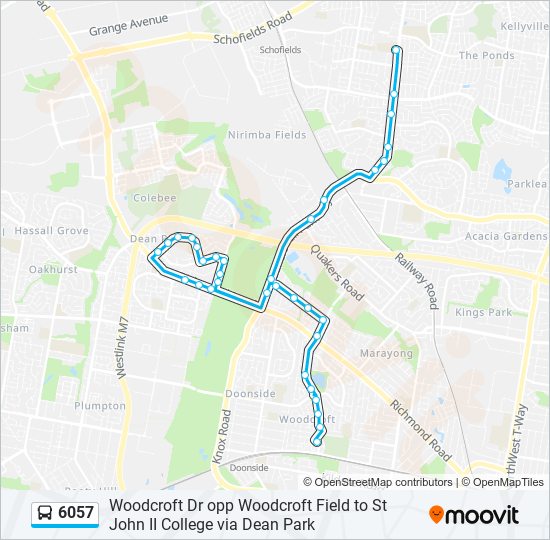 Mapa de 6057 de autobús