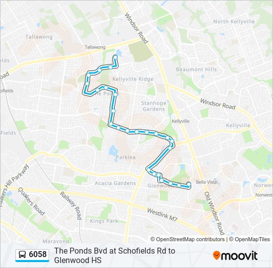 6058 bus Line Map