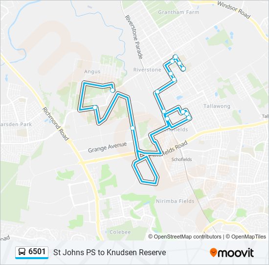 6501 bus Line Map