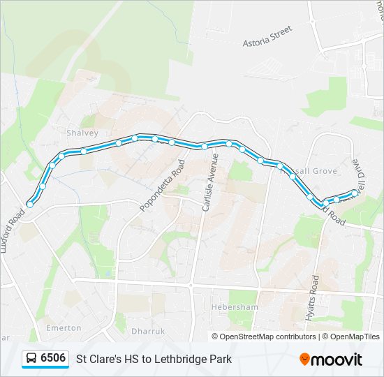 Mapa de 6506 de autobús