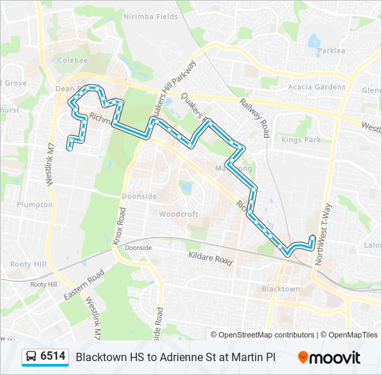 Mapa de 6514 de autobús