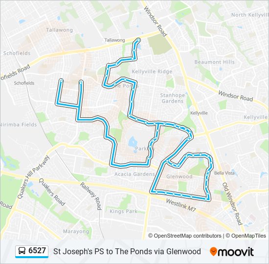 6527 bus Line Map