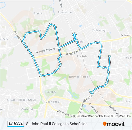 6532 bus Line Map