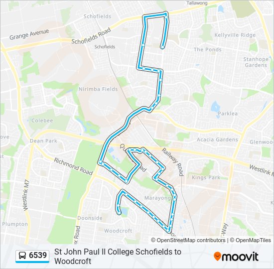 Mapa de 6539 de autobús