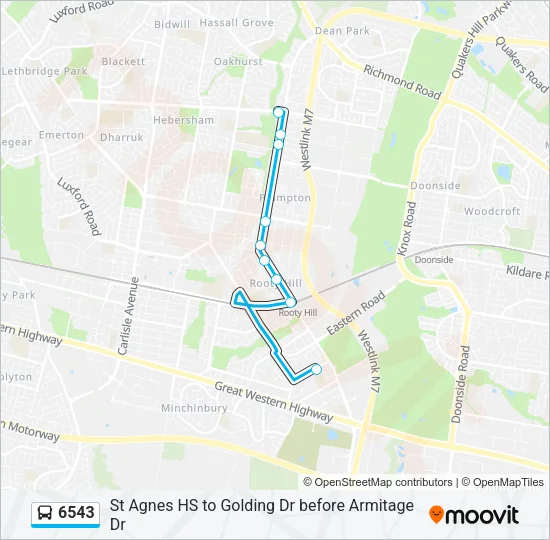 6543 Bus Line Map
