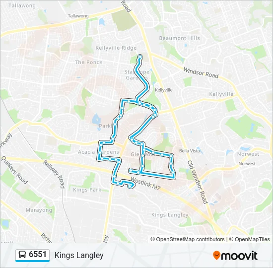 6551 Bus Line Map