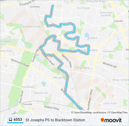 6553 bus Line Map