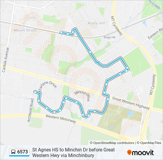 Mapa de 6573 de autobús