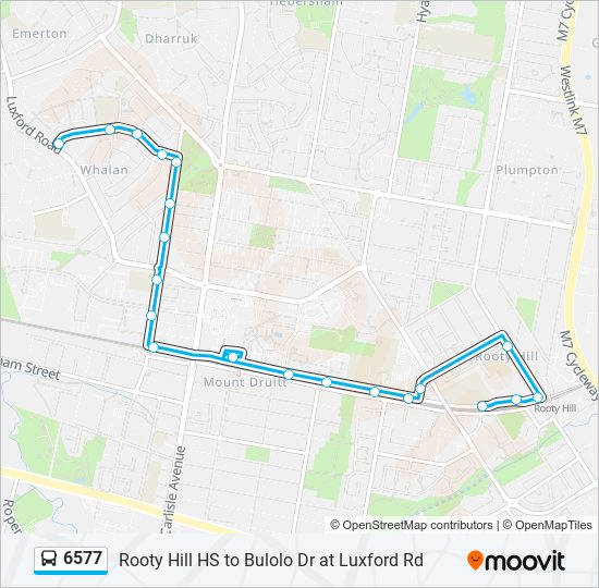 Mapa de 6577 de autobús