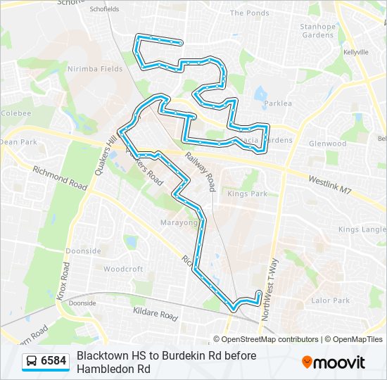 6584 bus Line Map