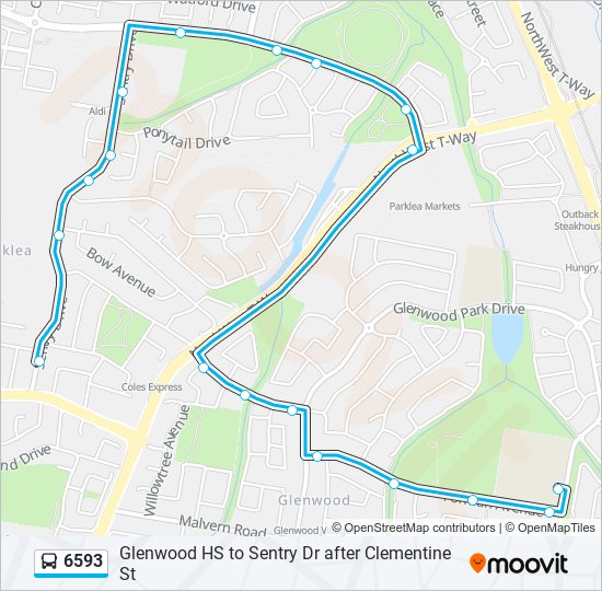 6593 bus Line Map