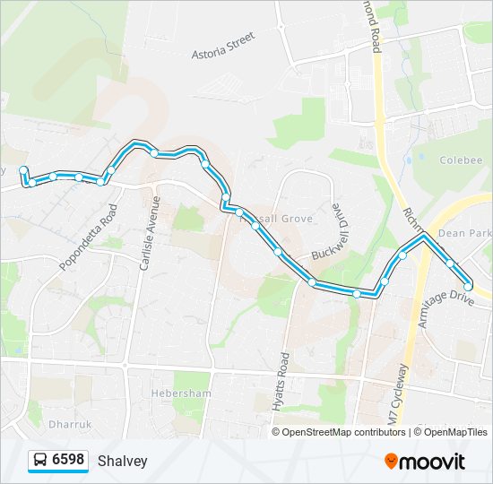 6598 bus Line Map